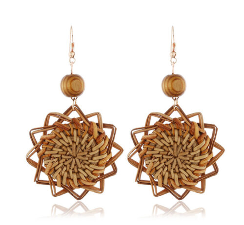 Rattan Handmade Bamboo Earrings - Image 5