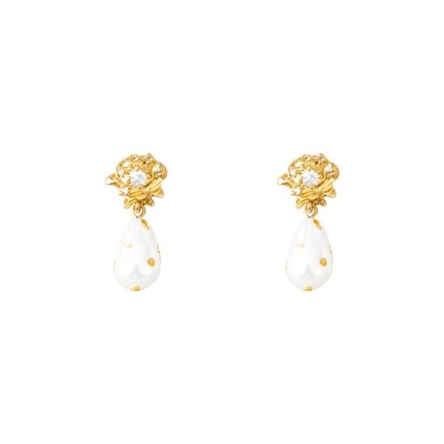 French Royal Style Rose Pearl Earrings Retro Affordable Luxury - Image 4