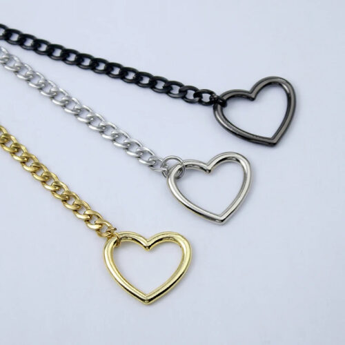 O-Ring Adjustable Heart Shaped Lock Core Necklace With Key - Image 6