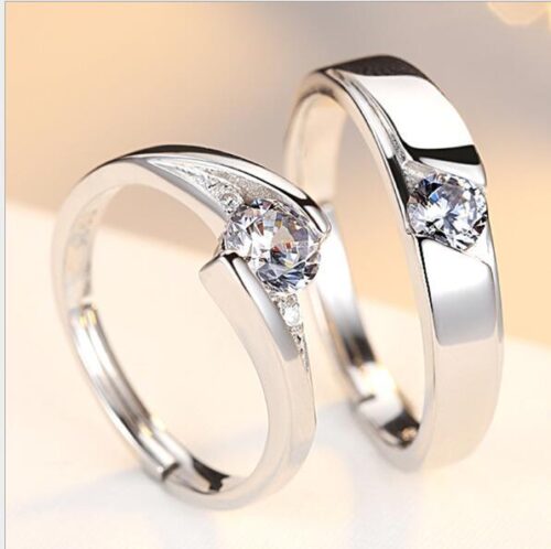 Diamond Ring 925 Silver Men and Women Marriage Rings - Image 4