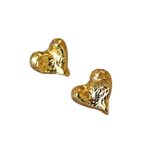 Sandstone Surface IHeart Brass Gold/ Silver Plated Earrings - Image 4