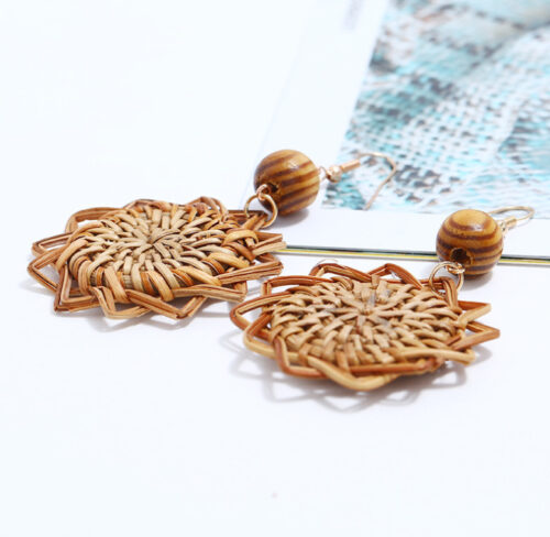 Rattan Handmade Bamboo Earrings - Image 6