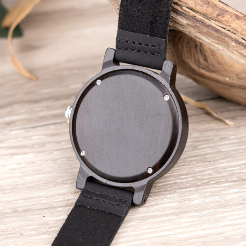 Men's and women's leather wooden watches - Image 5