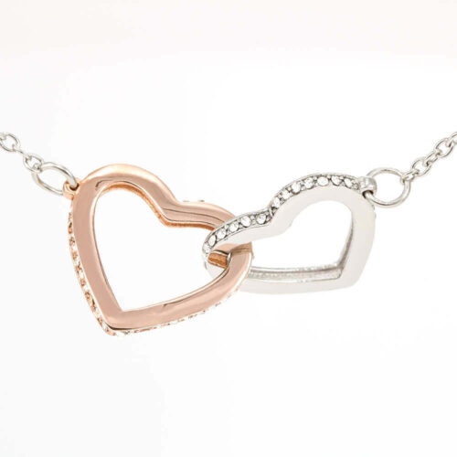 Double Heart Necklace Personalized Design Two-color Peach - Image 4