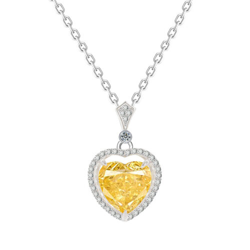 Yellow Diamond Sterling Silver Necklace - Image 3