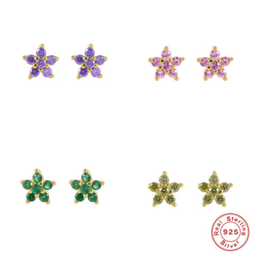 Color Diamond Snowflake Earrings - Image 6