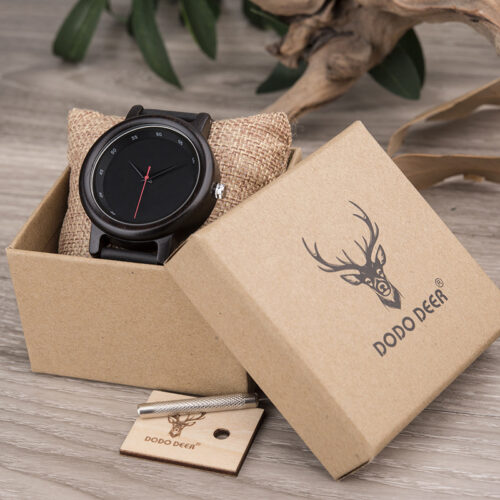 Men's and women's leather wooden watches - Image 4