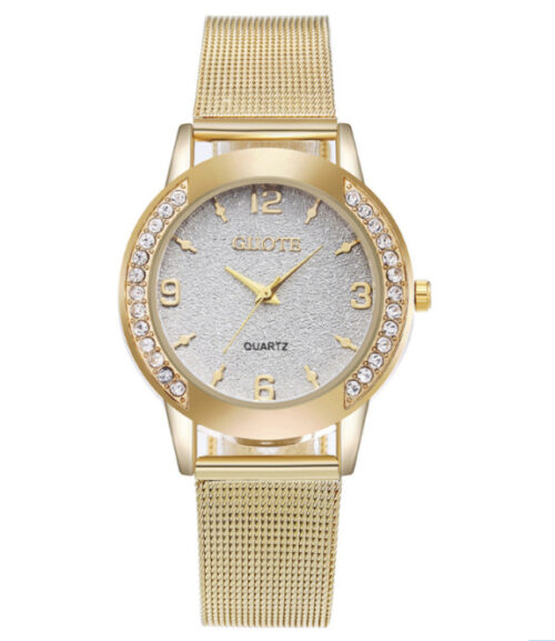 Watch female gold mesh belt watches alloy electronic - Image 3