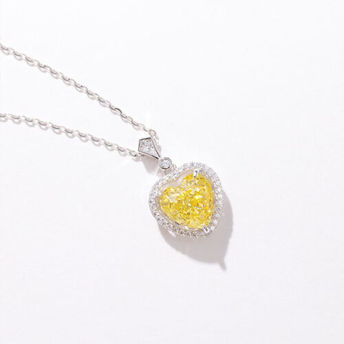 Yellow Diamond Sterling Silver Necklace - Image 6