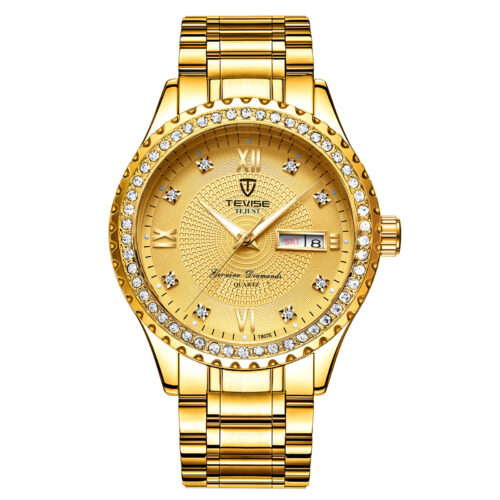 Couple Quartz Gold Diamond Minimalist Wristwatches