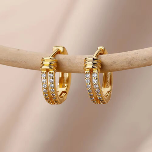 Personality Minimalist Elegant Love Design Inlaid Zircon Ear Ring - Image 3