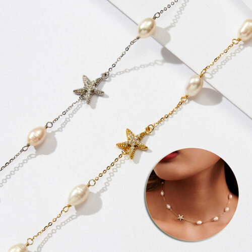 Pearl Starfish Beach Necklace Jewelry Women's Fashion