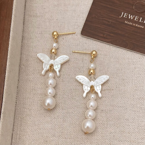 Earrings Female Natural Mother Shell Butterfly Pearl - Image 3