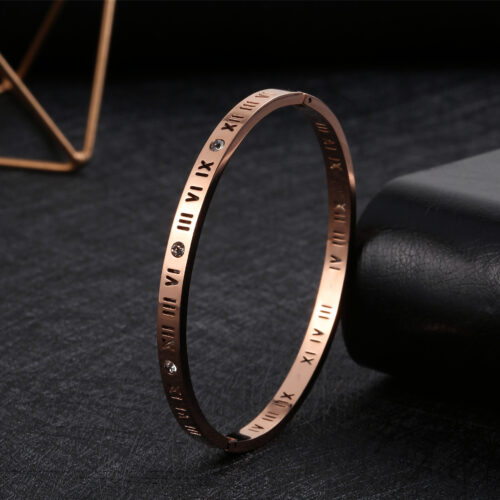 Roman Font Titanium Steel Bracelet - Image 2