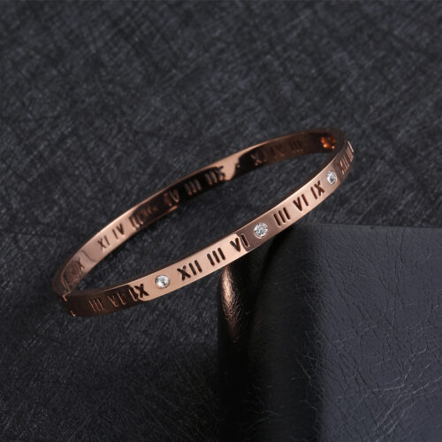 Roman Font Titanium Steel Bracelet - Image 4